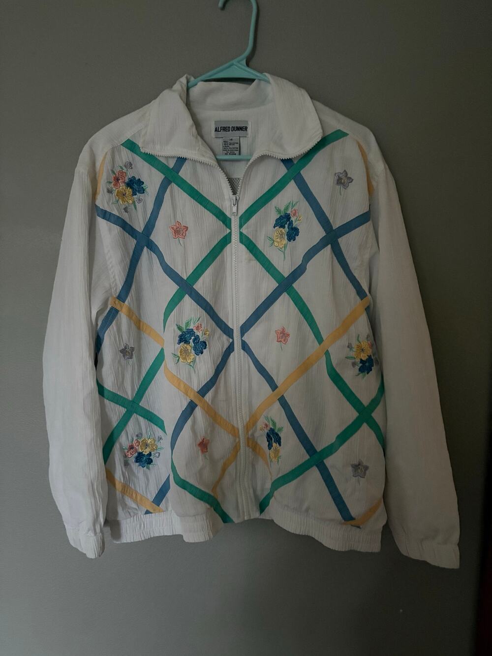Alfred Dunner Vintage 90s Embroidered Light Jacket Size 14